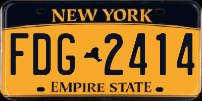 NY license plate FDG2414