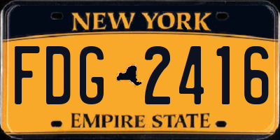 NY license plate FDG2416