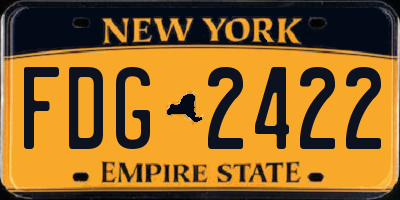 NY license plate FDG2422