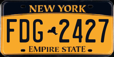 NY license plate FDG2427