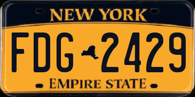 NY license plate FDG2429