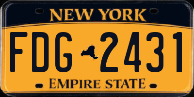 NY license plate FDG2431