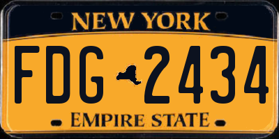NY license plate FDG2434