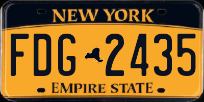 NY license plate FDG2435