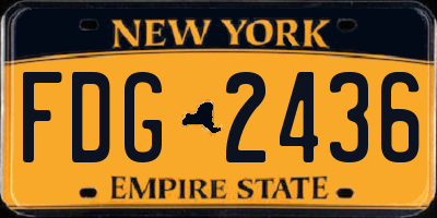 NY license plate FDG2436