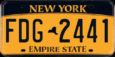 NY license plate FDG2441