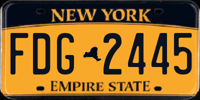 NY license plate FDG2445