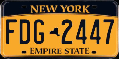 NY license plate FDG2447