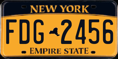 NY license plate FDG2456