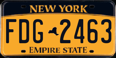 NY license plate FDG2463
