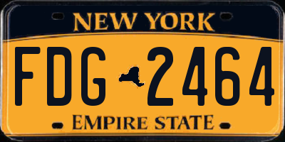 NY license plate FDG2464