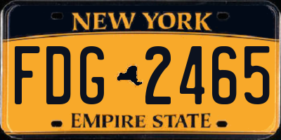 NY license plate FDG2465