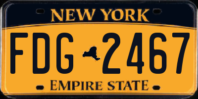 NY license plate FDG2467