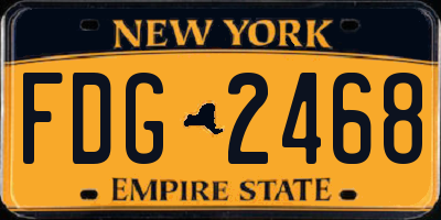 NY license plate FDG2468