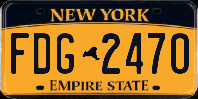 NY license plate FDG2470