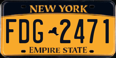 NY license plate FDG2471