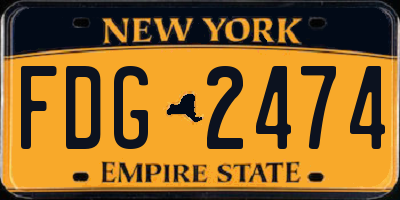 NY license plate FDG2474