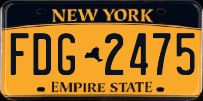 NY license plate FDG2475