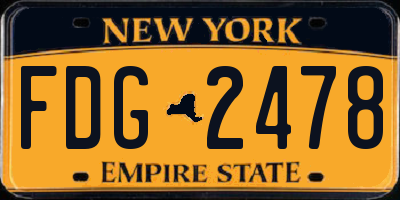 NY license plate FDG2478