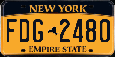 NY license plate FDG2480