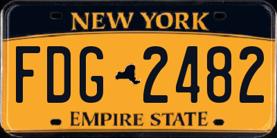 NY license plate FDG2482