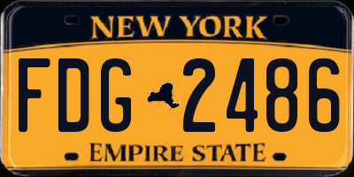 NY license plate FDG2486