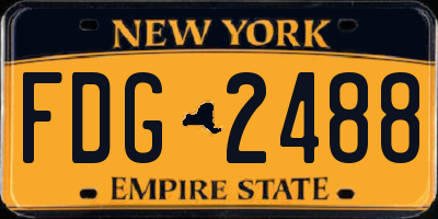 NY license plate FDG2488