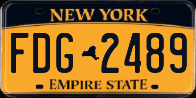 NY license plate FDG2489
