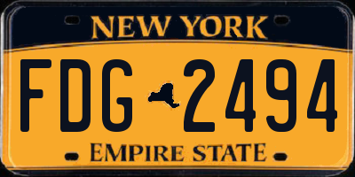 NY license plate FDG2494