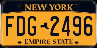 NY license plate FDG2496