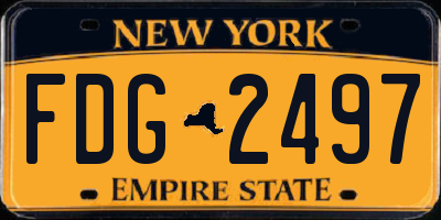 NY license plate FDG2497