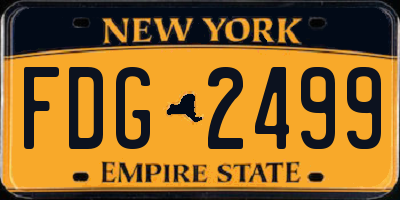 NY license plate FDG2499