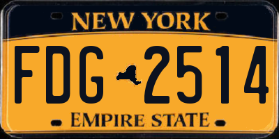 NY license plate FDG2514
