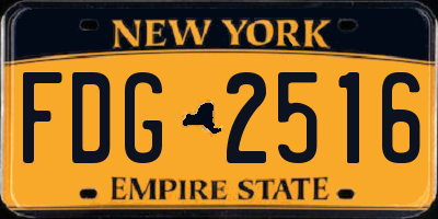 NY license plate FDG2516