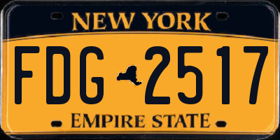 NY license plate FDG2517