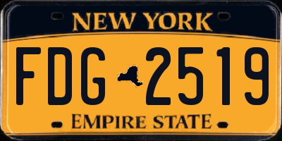 NY license plate FDG2519