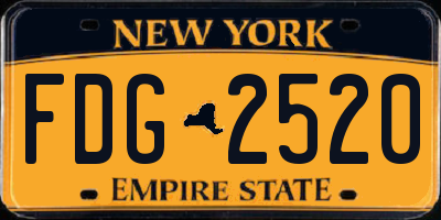 NY license plate FDG2520