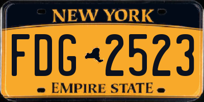 NY license plate FDG2523