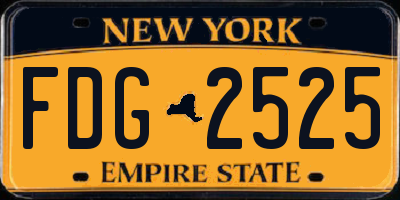 NY license plate FDG2525