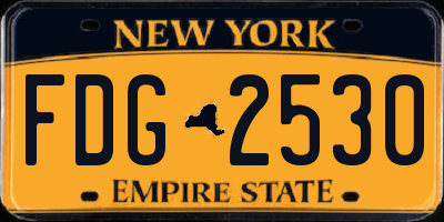 NY license plate FDG2530