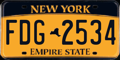 NY license plate FDG2534