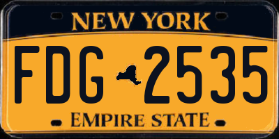 NY license plate FDG2535
