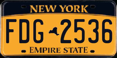 NY license plate FDG2536