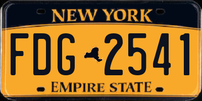NY license plate FDG2541