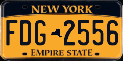 NY license plate FDG2556