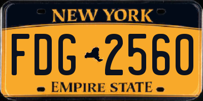 NY license plate FDG2560