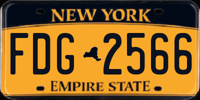 NY license plate FDG2566