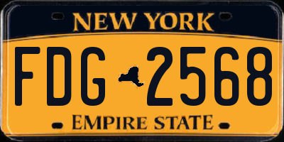 NY license plate FDG2568