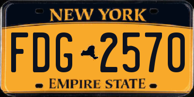 NY license plate FDG2570