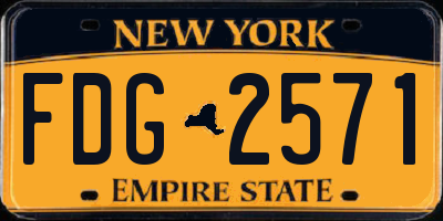 NY license plate FDG2571